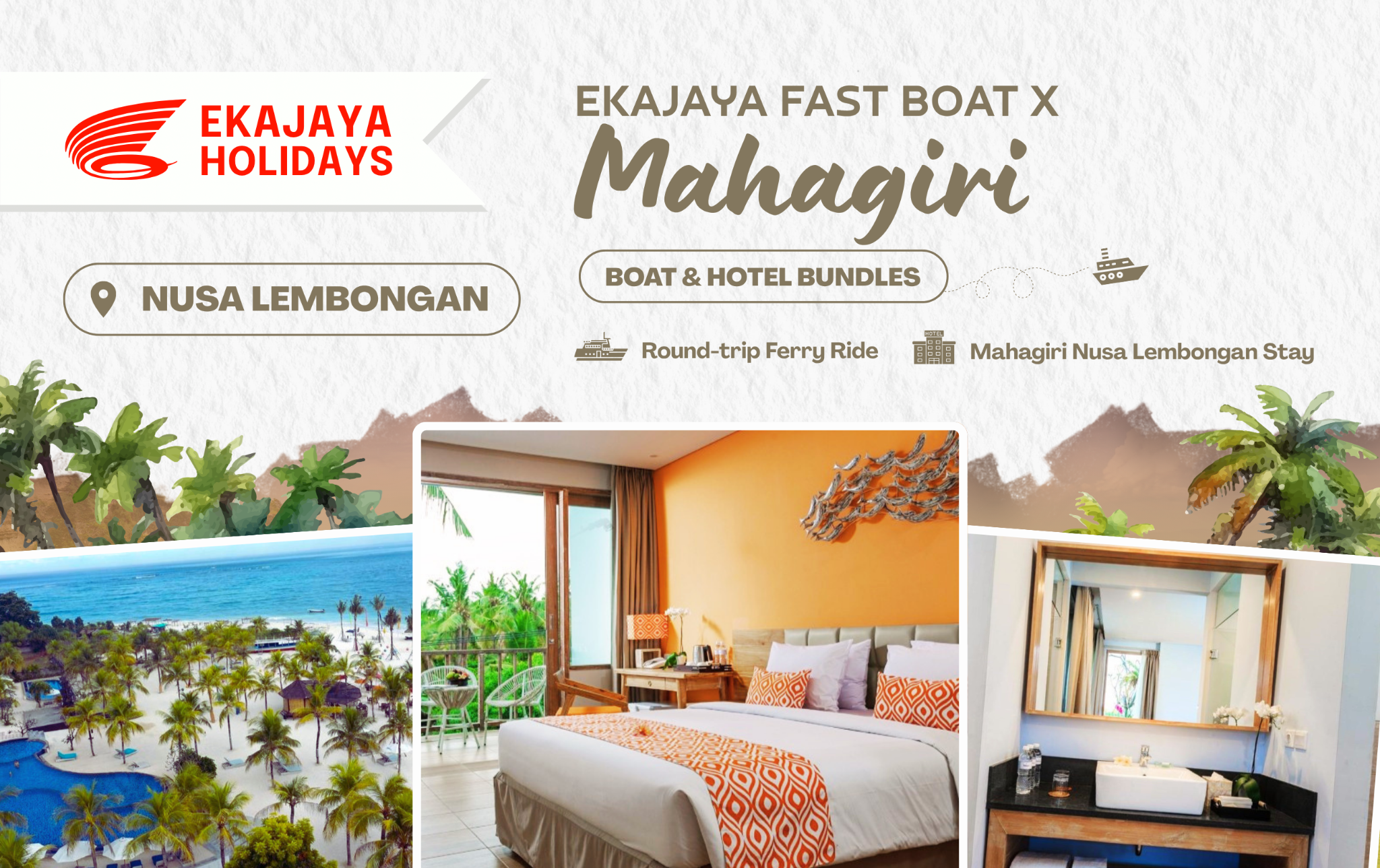 Mahagiri Resort Lembongan X Ekajaya Fast Boat (For 2 Pax)